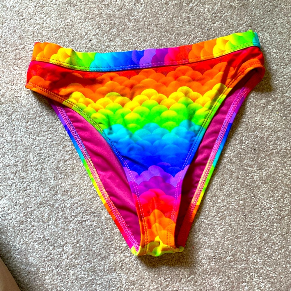 High waisted Rainbow rave bottoms